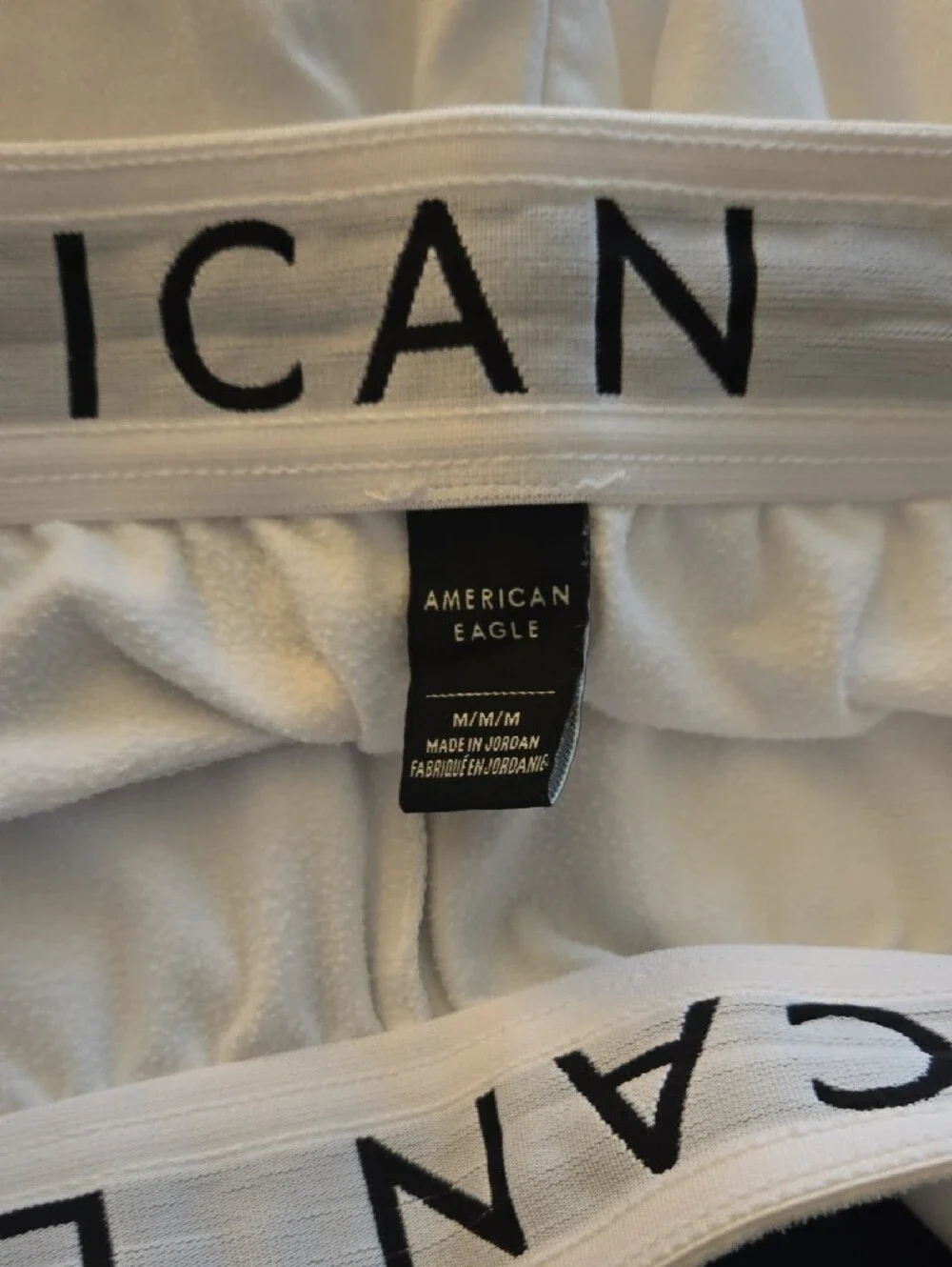 American Eagle Outfitters White Jogger Sweatpants with Black Zip Trim